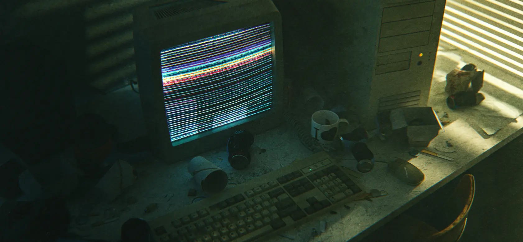 Computer desk scene